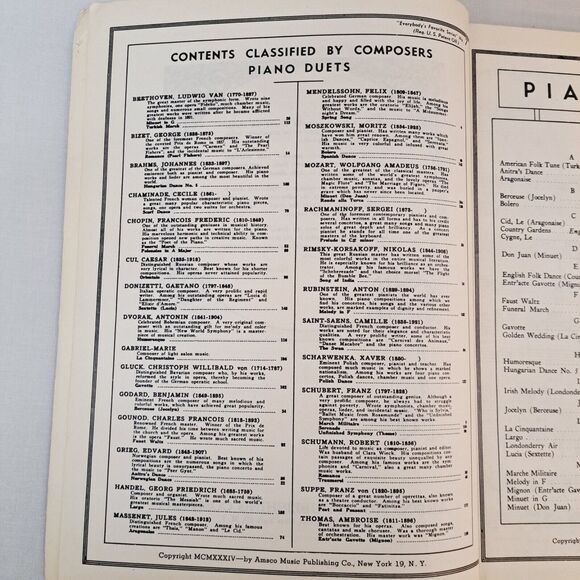 Book Everybody's Favorite Piano Duets Series No 7 Maxwell Eckstein Amsco Music - Picture 14 of 16